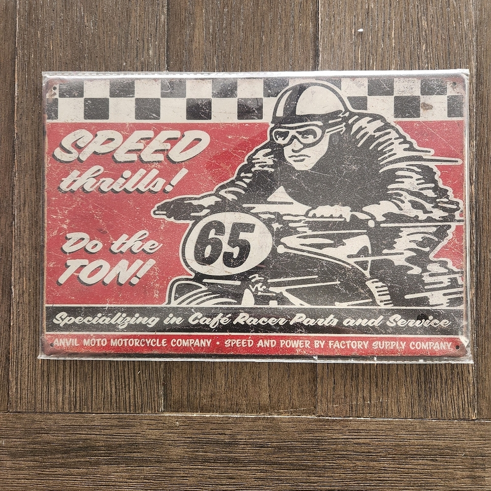 Motorcycle Tin Wall Art